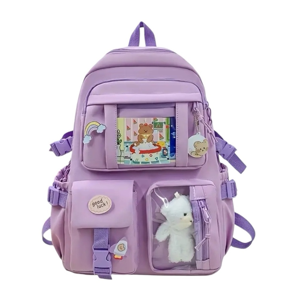NWT AD Travel Backpack, Multi-Pocket Waterproof College School Bag Lavender